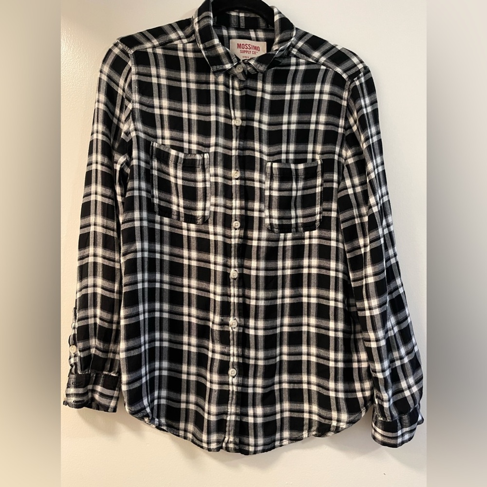 Black and White Plaid Button Up Shirt